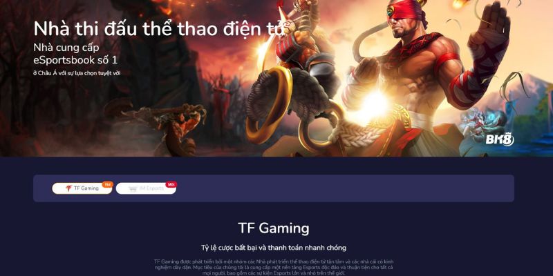 Cá cược thể thao điện tử là game mới hot nhất tại BK8